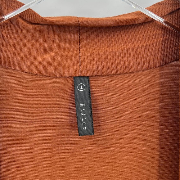 RILLER & FOUNT High Low Cardigan Womens Small Rust Brown Open Long Sleeve - Picture 10 of 12